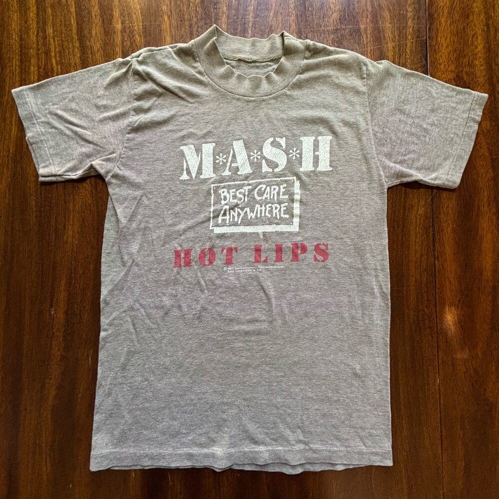 Vintage Single Stitch 1981 M.A.S.H. TV Series Promotional Tee Size Small Brown